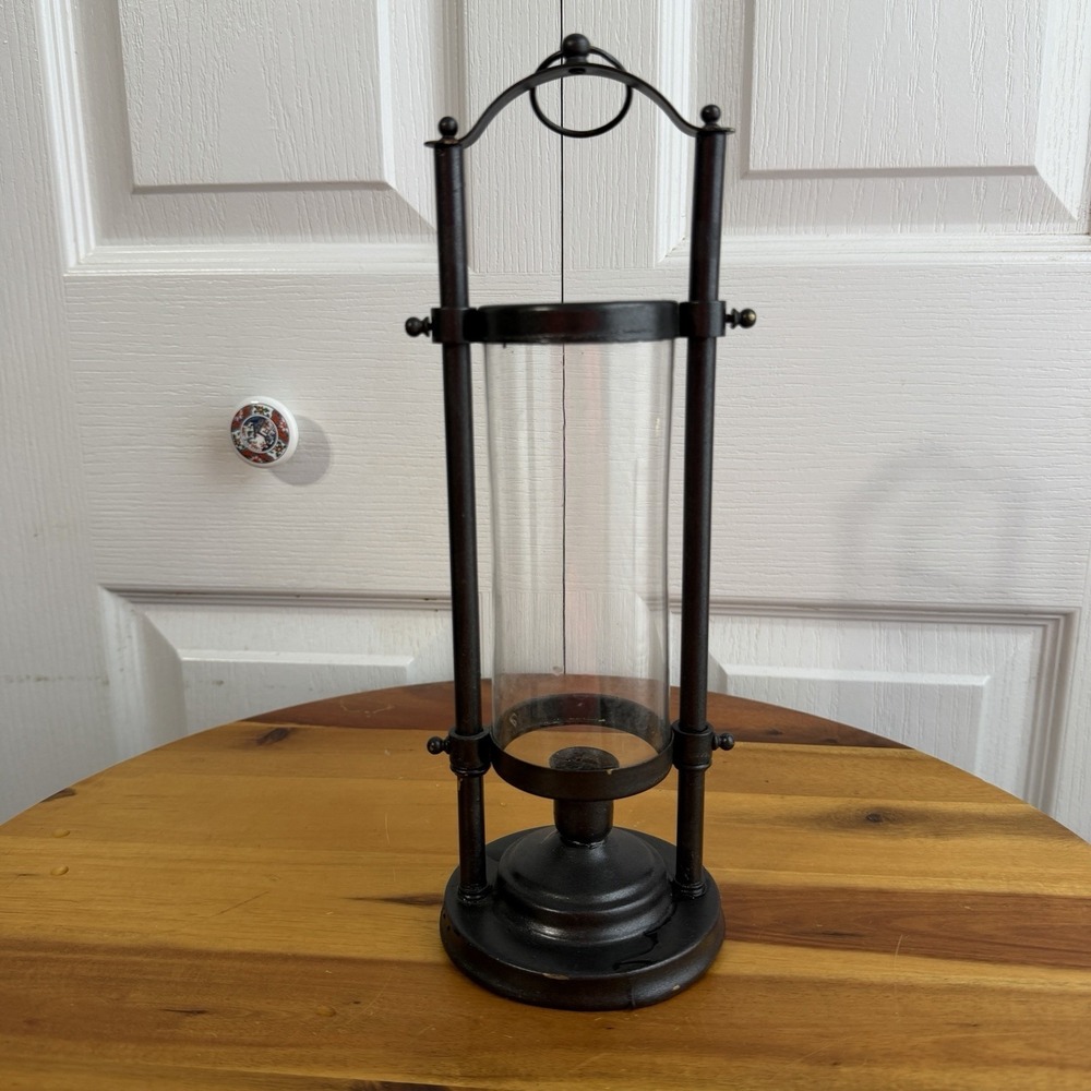 Teleflora Metal Hanging Glass Lantern Tea Light Votive Cottage Farmhouse